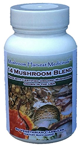 14 Mushroom Blend by Mushroom Harvest Certified Organic Full Spectrum 60 Capsules