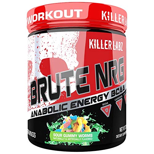 Killer Labz Brute NRG BCAA Energy Powder, Branched Chain Amino Acids Supplement, Post Workout Recovery Drink, 231 Grams, 30 Servings