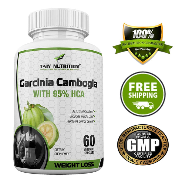 Taiy Nutrition Garcinia Cambogia 95 HCA 1400 mg, Extra Strength Weight Loss Supplement, Natural Appetite Suppressant & Serotonin Enhancer, With Calcium Carbonate, Chromium & Potassium, 60 Caps