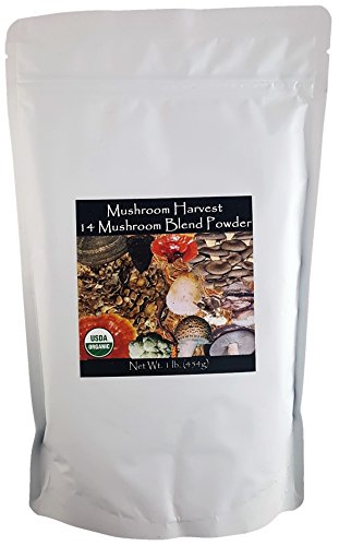 14 Mushroom Blend Powder Certified Organic 1lb. Bulk