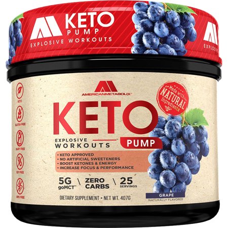 Keto Pump Pre Workout, C8, (25 Servings)(Grape)