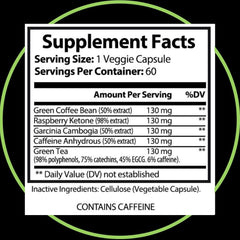 Taiy Nutrition The Big 3 Extra Strength Appetite Suppressant Garcinia Cambogia Raspberry Ketones Green Coffee Bean Extract, Natural Weight Loss Pills, Super Metabolism Booster, 60 Capsules