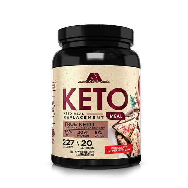 Keto Meal Replacement, 20 Servings, 227 Calories, 75% F,20% p, 5% c (20 Servings) (Chocolate Peppermint Bark)