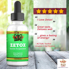 ZETOX | Easy to Take Liquid Zeolite Suspension with B-12 & D3 | Natural Energy & Immune System Booster that Supports Daily Detox & Optimal pH | Max Absorption Alkaline Drops (60 Servings)