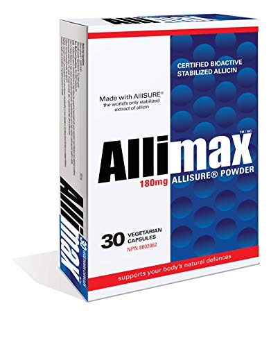 Allimax 180mg 30 Capsules. Supports Your Body's Immune Function Through Natural Allicin, a Potent Organosulphur Compound Extracted from Clean and Sustainable Spanish Grown Garlic.