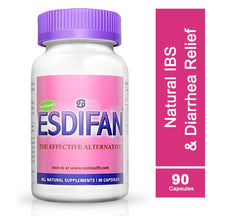 ESDIFAN Effective, All Natural Relief of Diarrhea, IBS, Nausea, Gas & Bloating Supports Gut Health & Naturally Increases Energy & Nutrient Absorption  with Zeolite, B-12 and Calcium (90 Capsules)