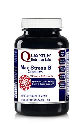 Max Stress B Caps - 60 Vegan Capsules - Complete Vitamin B Formula for Liver, Energy, Brain and Mood Support