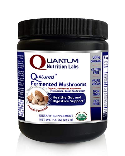 Qultured Fermented Mushrooms - USDA Organic and Vegan, 7.4 oz Powder - Organic Fermented Reishi, Himematsutake, Shitake and Maitake for a Healthy Gut and Digestive Support
