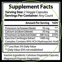 Taiy Nutrition Garcinia Cambogia 95 HCA 1400 mg, Extra Strength Weight Loss Supplement, Natural Appetite Suppressant & Serotonin Enhancer, With Calcium Carbonate, Chromium & Potassium, 60 Caps