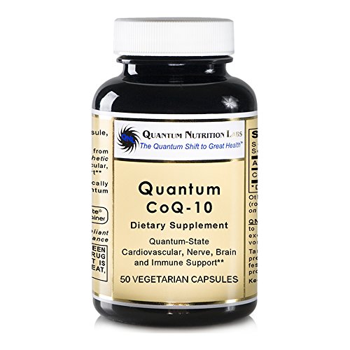 Quantum CoQ-10, 50 Vegetairan Capsules - Live-Source, Fermented CoQ10 (100mg/cap) (Trans Isomer Form) for Quantum-State Cardiovascular, Nerve, Brain and Immune Support