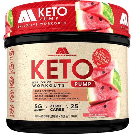 Keto Pump Pre Workout, C8, (25 Servings)(Watermelon)