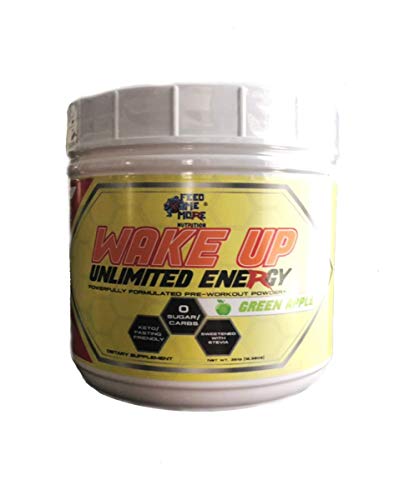 Wake UP Pre Workout Powder Supplement Drink - Unlimited Energy Powder Mix for Gym, Men or Women, Weight Lifting or Cardio, Non GMO, All Natural Gluten Free, Sweetened with Stevia