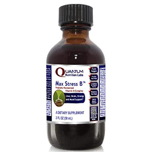 Quantum Max Stress B - Probiotic-Fermented Vitamin B Formula for Dynamic Liver, Energy, Brain and Mood Support