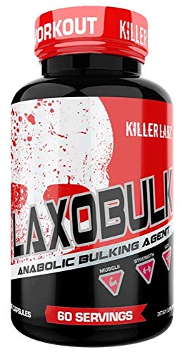 Killer Labz Laxobulk Anabolic Bulking Agent w Laxogenin, Natural Phytosteriod for Maximum Muscle Gain and Recovery, 60 Capsules